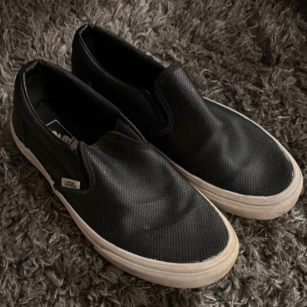 Vans Black Slip-On Loafers with Classic Design